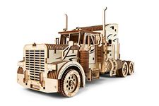 Ugears Heavy Boy Truck VM-03, Wooden Gear Puzzle, STEM DIY Kits for Adults | Hand-Crank Powered Puzzle Functional Vehicles with Working Pistons, Wheels, Shocks, Educational Kit Mechanical Gear Puzzle