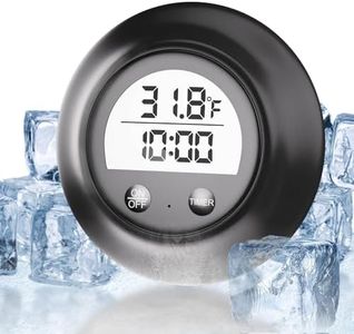 Silicone Cover Ice Bath Thermometer with Timer, Waterproof Floating Water Thermometer for Cold Plunge, Works with Ice Bath Tub Hot Tub Accurate Recovery(Black)