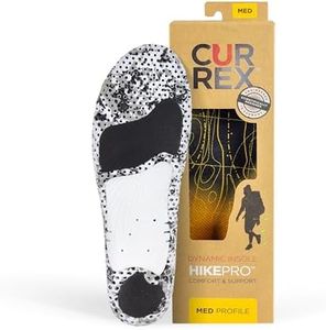 CURREX HikePro Insoles for Hiking Boots & Shoes – Shock Absorbing Inserts to Help Reduce Fatigue and Increase Performance – Anti-slip Heel Surface for Stability – for Men & Women – High Arch, Medium