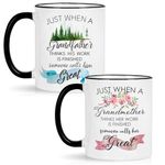 Great Grandparent Coffee Mug Set, Pregnancy Announcement Gifts for New Grandma Grandpa, Just When a Grandpa Grandma Think Their Work is Done Mug, Grandparents Baby Showers Gift for Christmas Birthday