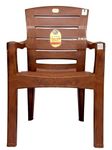 ANMOL Plastic Moulded Jaguar High Back Chair Strong Structure Build Chair for Home (Set of 1) Brown Weight Bearing Capacity 200 Kgs (Shree Ganesh Online Original Seller)