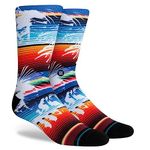 Stance Crew Socks - Wade Collection Palm Stripe, Large (35" - 38")