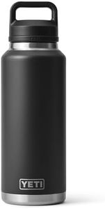 YETI Rambler 46 oz Bottle, Vacuum Insulated, Stainless Steel with Chug Cap, Black