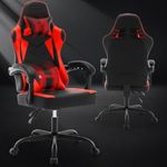 G GERTTRONY Gaming Chair Computer Gaming Chaise Racing Video Game Chairs with Lumbar Support and Headrest (Red/Black)