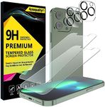 4youquality [4-in-1 Screen Protector for iPhone 13 Pro with Camera Lens Protector, Tempered Glass Film, 2-Pack Each, [LifetimeWarranty][Impact-Resistant][Anti-Scratch][Ultra-Transparent]
