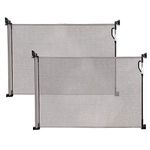 Dreambaby Retractable Baby Safety Gate - Extra Wide & Tall Mesh Gate - Fits up to 140cm Wide & 93cm Tall - with 2 Sets of Mounting Brackets (included) (Grey x2)