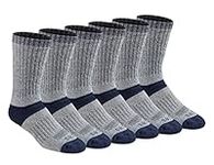 Dickies mens Dri-tech Temperature Regulating Wool Blended Work Crew Socks Multipack, Navy Heather (6 Pairs), Shoe Size: 6-12