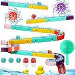 Jiosdo Bath Toys - Kids Bath Toys Balls Track Game Shower Water Slide with Suction Cups Water Toys for Toddlers, DIY Educational Bath Watermill Toy Bathtub Toys for 3 4 5 6 Year Olds Boys Girls