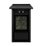 ALLOMN Greenhouse Thermometer, Waterproof Digital Max Min Greenhouse Thermometer Monitor 0.1 °C Resolution, -20-50 °C Temperature Range, Wall Mounted Battery Powered (Black)