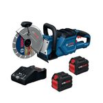 BOSCH GCS18V-230N212 18V Brushless Cordless 9-Inch Cutoff Saw for Concrete & Metal Cutting | Lightweight Ergonomic Design, 6-Position Cutting Guard, Kit with (2) CORE18V® 12 Ah Batteries