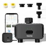 Insoma WiFi Sprinkler Timer, Digital Water Timer for Garden Hose Faucet, Programmable Automatic Watering Irrigation with 2 Outlet, Smart System Lawns & Yard Compatible Alexa, Grey (SGW08)