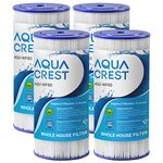 AQUACREST 10" x 4.5" Whole House Pleated Sediment Filter, Replacement for GE FXHSC, Culligan R50-BBSA, Pentek R50-BB, Dupont WFHDC3001, American Plumber W50PEHD, GXWH40L, Pack of 4