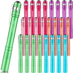 Rossesay 24 Pack LED Penlight Bulk, Pocket Flashlight with Clip, Aluminum Pen Flashlights Mini Pen Light for Nurses Hospital Outdoor Camping Emergency Hiking (Multicolor)