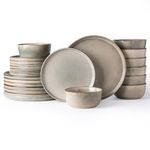 AmorArc Stoneware Dinnerware Sets,Round Reactive Glaze Plates and Bowls Set,Highly Chip and Crack Resistant | Dishwasher & Microwave Safe,Service for 8 Dishes Set (24pc), ADW009