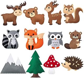 camouflage net Felt Sewing Craft Kit, DIY Craft Ornaments Sewing Felt Plush Animals Fun Educational Sewing with Sewing Tools for Kids Boys Girls Beginner Children (Woodland)