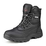 NORTIV 8 Men's Winter Snow Boots Insulated Waterproof Construction Hiking Shoes 160443-M Black Size 10 M US