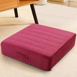 MeMoreCool Square Floor Pillow Seating for Adults Kids, Large Meditation Cushion Floor Pillow with Thick Foam & Soft Tufted Cover, Washable Big Pillow Seat Floor Cushion for Sitting Yoga 24" Wine