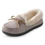 RockDove Women's Caroline Glittered Moccasin Slipper, Size 8 US Women, Cloud Gray