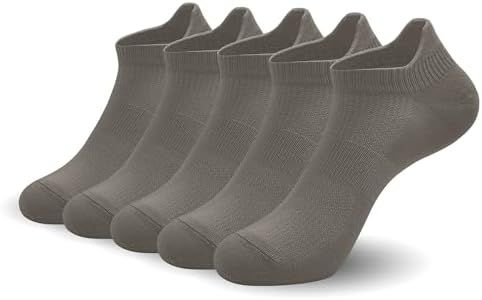 SERISIMPLE Women Ultra Thin Socks Viscose Bamboo Low Cut No Show Ventilating Low Ankle Anti Odor Arch Support Mesh Socks 5 Pairs (l, Dark grey)