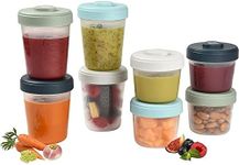 BÉABA, Set of 8 Storage Pots, Interlocking, Stackable Pots, Baby food storage container, 100 Percent Airtight, Freezable, Breast Milk, 4 x 150 ml + 4 x 250 ml