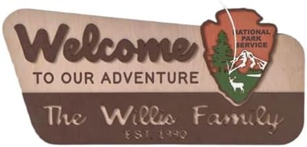 LEMAP 3D National Park Service Family Name Welcome Sign (Deer Design, XL: 28 x 12 inch)