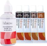 Hi Brow Professional Colour Collection Eyebrow Tinting Kit - 4x 15ml Eyebrow Tint, 50ml Tint Developer - Semi-Permanent Brow Dye Set Bespoke Salon Quality Eye Brow Tint Kits