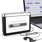 SAVY TECH USB Cassette Player Capture Cassette Tape-to-MP3 Converter into Computer Stereo HiFi Sound Quality Mega Bass Audio Music Player with Earphone