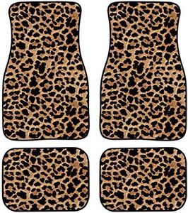 ZFRXIGN Cheetah Car Floor Mat Carpet 4 Piece Heavy Duty Carpet with Rubber Backing Non Slip Foot Rugs All Weather Wild Leopard Animal Striped Print Car Floor Mats for Women Men Car Accessories