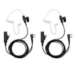 GoodQbuy 2Pcs 2-Pin Covert Surveillance Acoustic Tube Earpiece MIC for KENWOOD QUANSHENG TYT BAOFENG UV5R 666s 888S Retevis H-777 2 Way Radio Walkie Talkies