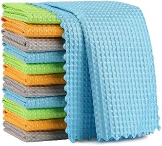 AIDEA Microfiber Cleaning Cloth-12PK, Lint Free Cloth for Glass, Polishing Cleaning Rags, Window Wipes, Kitchen Towels Dishcloths, Microfiber Towels for Car Detailing, Kitchen, Home-11×11"