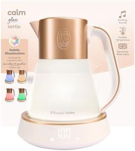 Russell Hobbs Kettle Glass [1.7L, Temperature Setting 40-100°C] (Indoor Lighting, Soothing Sounds, Quiet Cooking Technology, Keep Warm Function, Display & Touch Control, 2400W) 27450-70