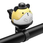 BYKING Bike Bell Kids, Universal Bike/Scooter/Micro Scooters Plain Handlebar Bell, Kids Bike Accessories | Loud | Waterproof | For Boys & Girls | Bicycle Bell Kids, Childrens Horn (Citrus Yellow)