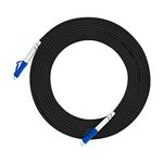 Jeirdus 100ft 100feet 30m LC to LC Outdoor Armored Simplex 9/125 SM Fiber Optic Cable Jumper Optical Patch Cord Singlemode 30Meters 100ft LC-LC