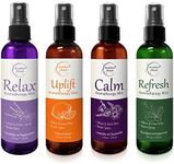 Aromatherapy Mist Set of 4 – Linen Spray, Natural Air Freshener, Pillow Spray, Room Spray. Essential oil spray Variety Pack Lavender, Chamomile, Eucalyptus, Peppermint & Citrus - Brookethorne Naturals