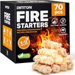 70 pcs Fire Starter for Indoor and Outdoor Use - Natural, Eco-Friendly Firelighter for Grills, Smokers, Fire Pits, Wood Stoves - Waterproof, All-Weather Charcoal Starter, Fire Starters for Campfires