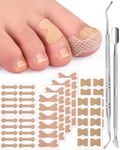 BLATOWN Ingrown Toenail Correction Treatment Tool, 64Pcs Breathable Ingrown Toenail Strips in 3 Types, No Glue Safe Ingrown Toenail Tool with 2 Pedicure Tools for Ingrown Toenail Remover