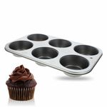 6 Muffin Tray Cupcake Baking Mould For Fairy Cakes Muffins Yorkshire Puddings Cupcakes Brownies Egg Tarts Mince Pies And Appetisers Stain Resistant Non Stick Deep Trays 6 Cup Cake Pan Tin Plate