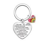 WTOPP Rainbow keyring gifts Rainbow in someone else’s cloud thinking of you miss you gifts for best friend Keyworker cheer up keyring gifts inspirational keyring gifts for women