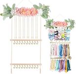 POVETIRE Headband Holder Hair Bows Organizer for Girls, Hair Accessories Display Storage Wall Hanging Decor for Baby Nursery Toddler Girls Room