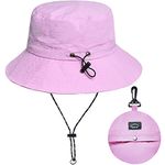 Purple Waterproof Bucket Hat for Women and Men - UV Protection Beach Sun Hat Fishing Safari Boonie Hat Rain Hat Adjustable Packable