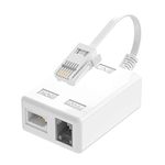 Ancable BT Plug to ADSL RJ11 Broadband internet Microfilter Splitter, BT Male to BT & RJ11 Female for Landline Modem Router Wifi Plug Telephone White Socket Phone Splitter Cable Sky, BT