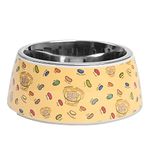 Harry Potter x Mutt of Course Collection - Every Flavour Beans Dog Bowl | Stainless Steel Food and Water Feeding Bowl for Dogs & Pets | (Color - Beige) (Large)