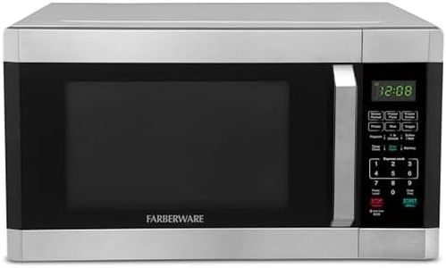 Farberware 1.6 Cu. Ft. Countertop Microwave Oven – 1100 Watts Power, Smart Sensor Auto Cook Settings, Defrost, Easy Clean and Child Safety Lock - Stainless