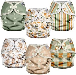 Mama Koala Reusable Adjustable Cloth Diaper Covers with Double Gusset for Girls and Boys, Snap Closure, Size M (Vibrant Mush-M)