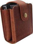 Boshiho Playing Card Case Cowhide Leather Playing Card Deck Box holder Vintage Card holder for Men