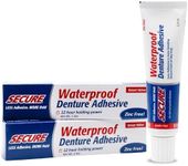 Secure Waterproof Denture Adhesive - Zinc Free - Extra Strong Hold for Upper, Lower or Partials - 1.4 oz (Pack of 2)