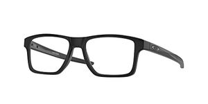 Oakley Men's OX8143 Chamfer Squared Prescription Eyeglass Frames, Satin Black/Demo Lens, 54 mm