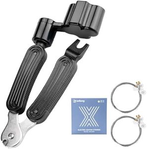 Zachary Guitar String Winder, 3 in 1 Multifunctional Guitar Maintenance Tool with 2 Packs Electric Strings, (6 string set.10-46)
