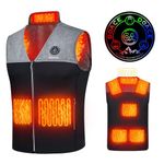 DOACE Heated Vest for Women and Men, Smart Electric Heating Vest Rechargeable, Battery Not Included, Black&gray, Large