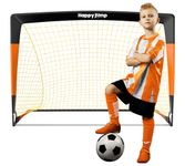 Happy Jump Soccer Net Kids Portable Soccer Goal for Backyard Training (3'x2.2', 1 Pack, Black+Orange)